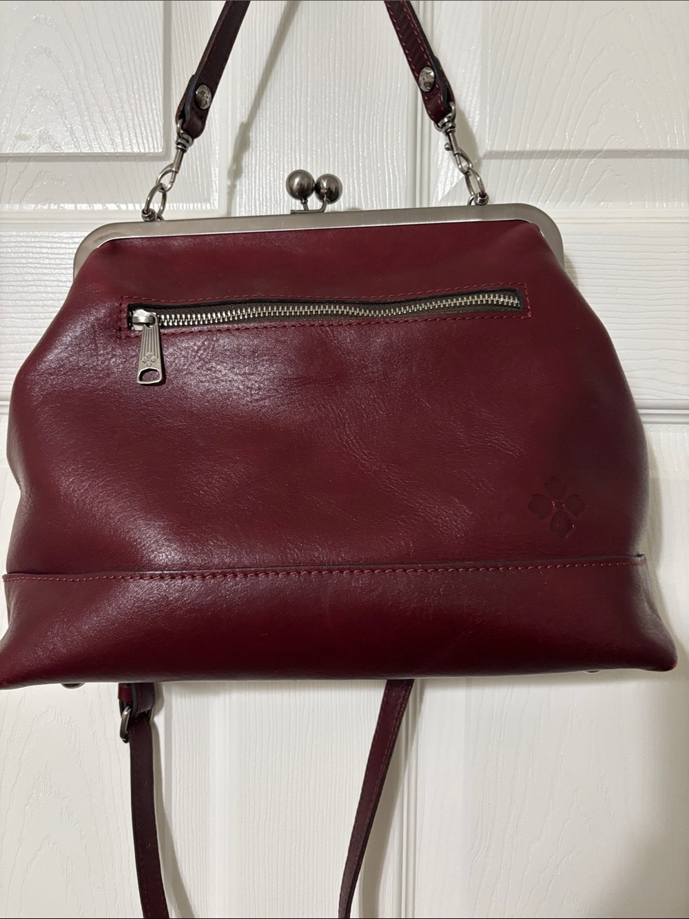 Patricia Nash  Floral Embossed Leather Shoulder Bag - Burgundy - Picture 4 of 16
